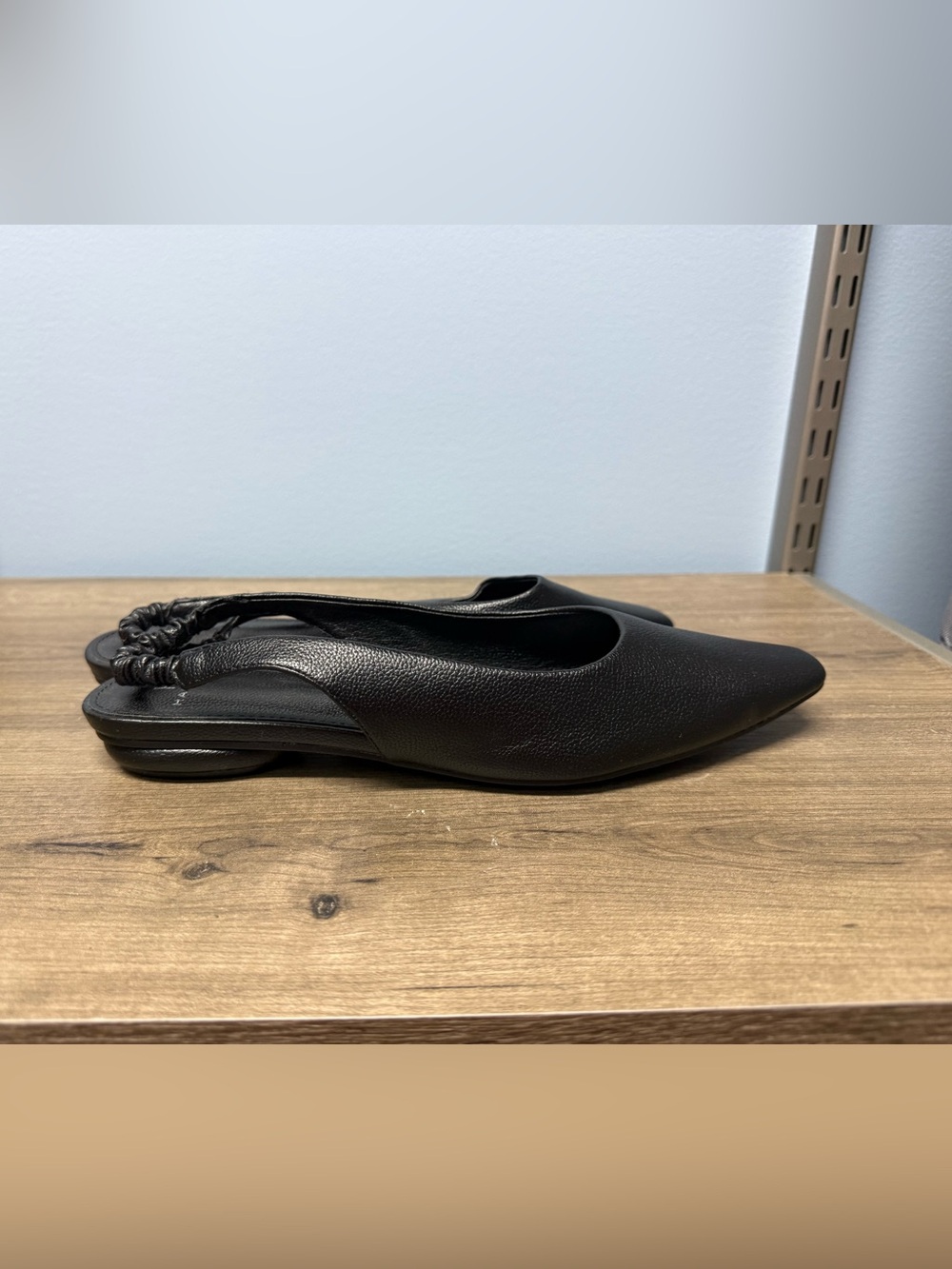 Halston Heritage Black Leather Slingback Flats Women’s 10